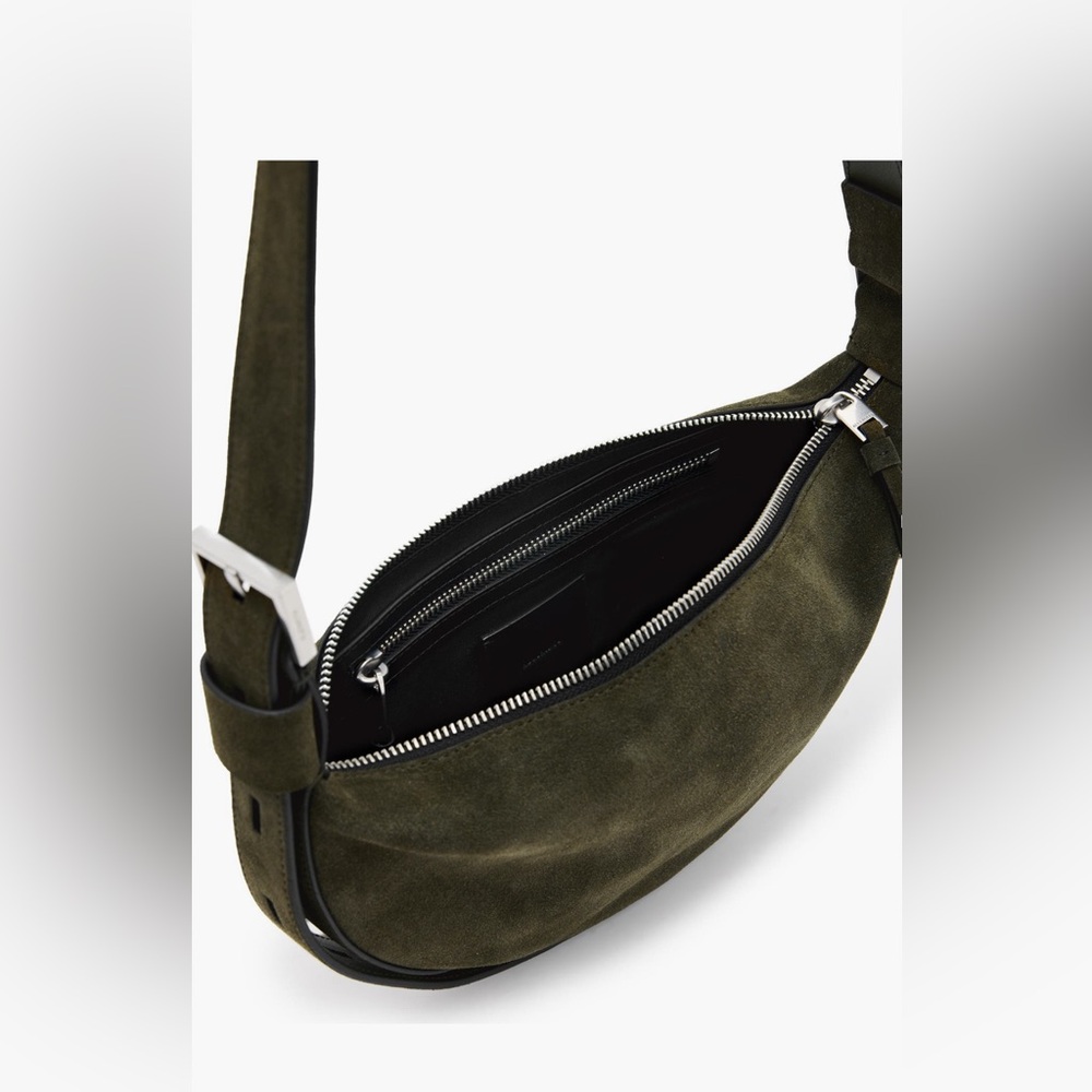 AllSaints Half Moon Suede Crossbody - Picture 3 of 7